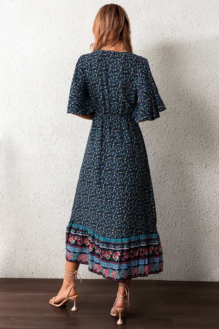 Carley Paisley Floral Print Maxi Dress