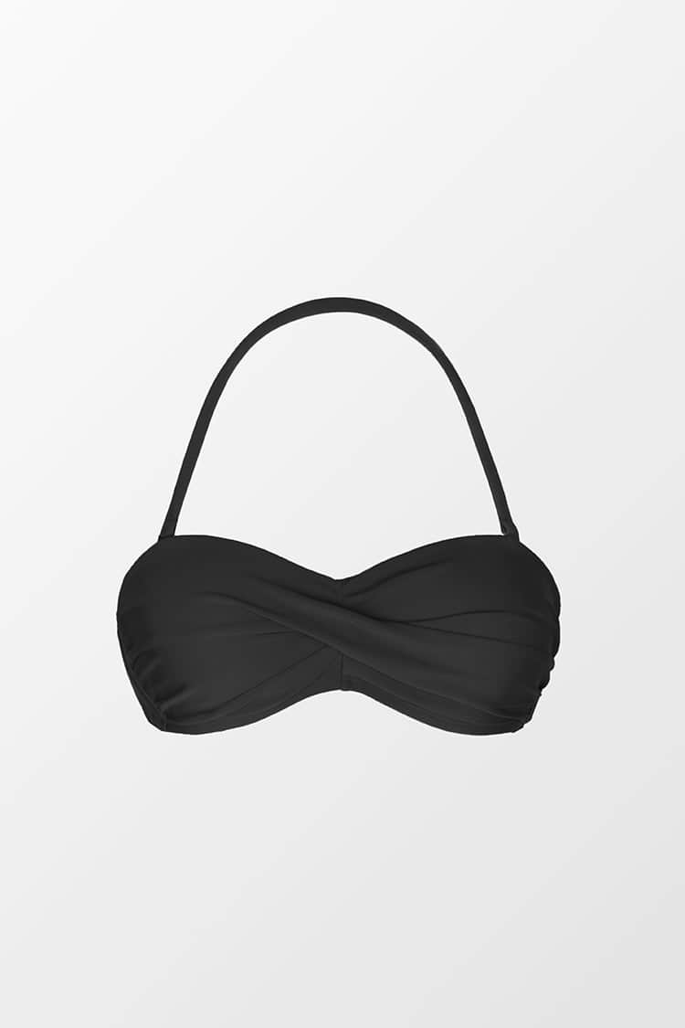 Keep It Cool Black Molded Twist Bandeau Bikini Top