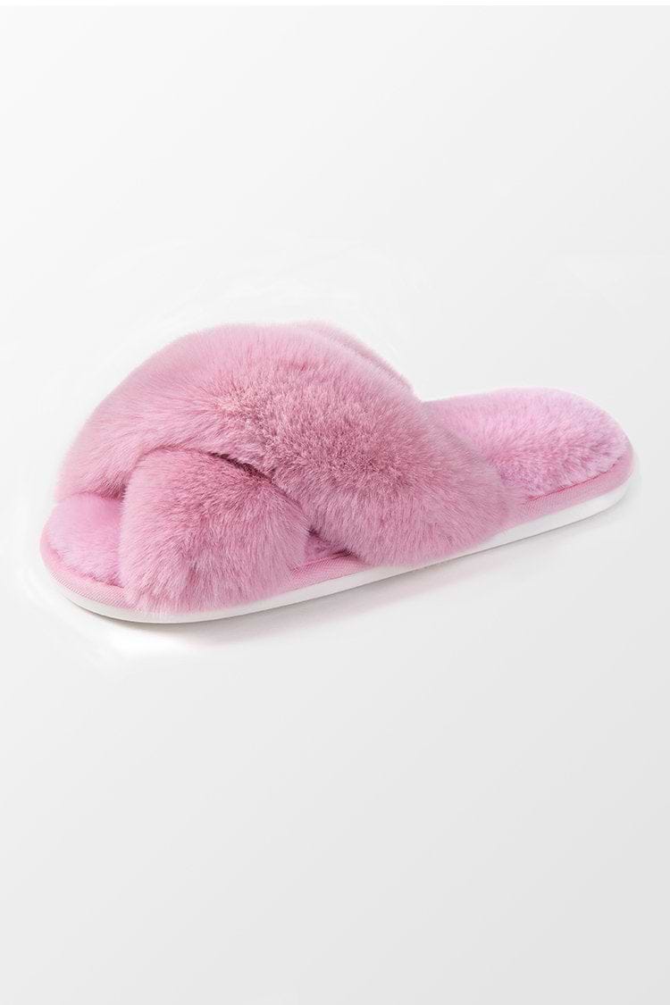 Karter Pink Cross Strap Slippers