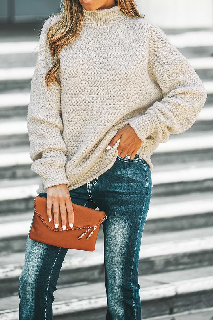 Aveline Honeycomb Knit Turtleneck Jumper