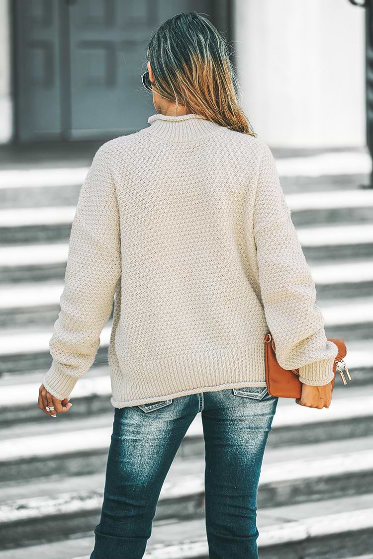 Aveline Honeycomb Knit Turtleneck Jumper