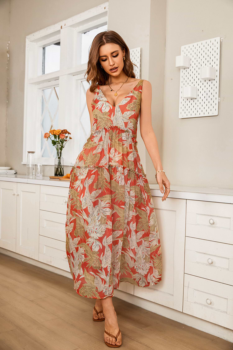 Vestido en forma de A Escote pronunciado Sin mangas Lace up