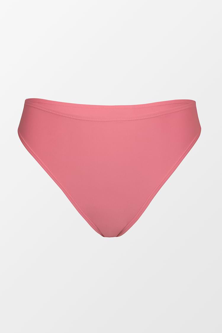Cheeky Bikinihose mit hohem Bein und High Waist in Rosa