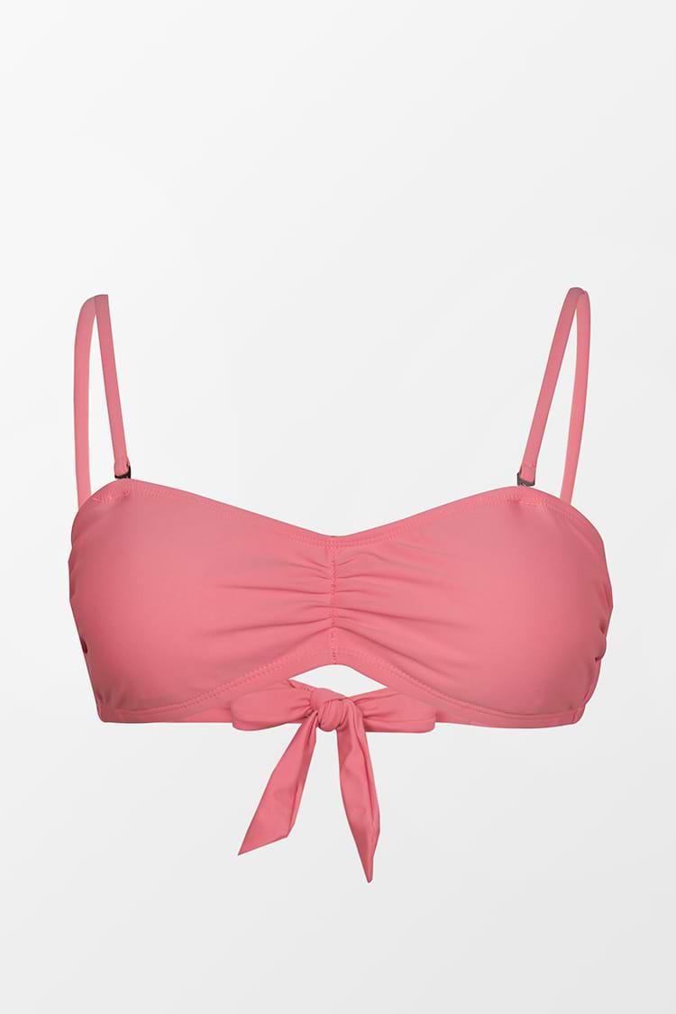 Haut de bikini cintré luminescent noué devant dans le dos