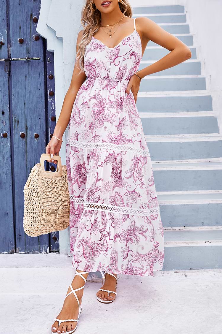 Robe à bretelles fines avec bordures en dentelle