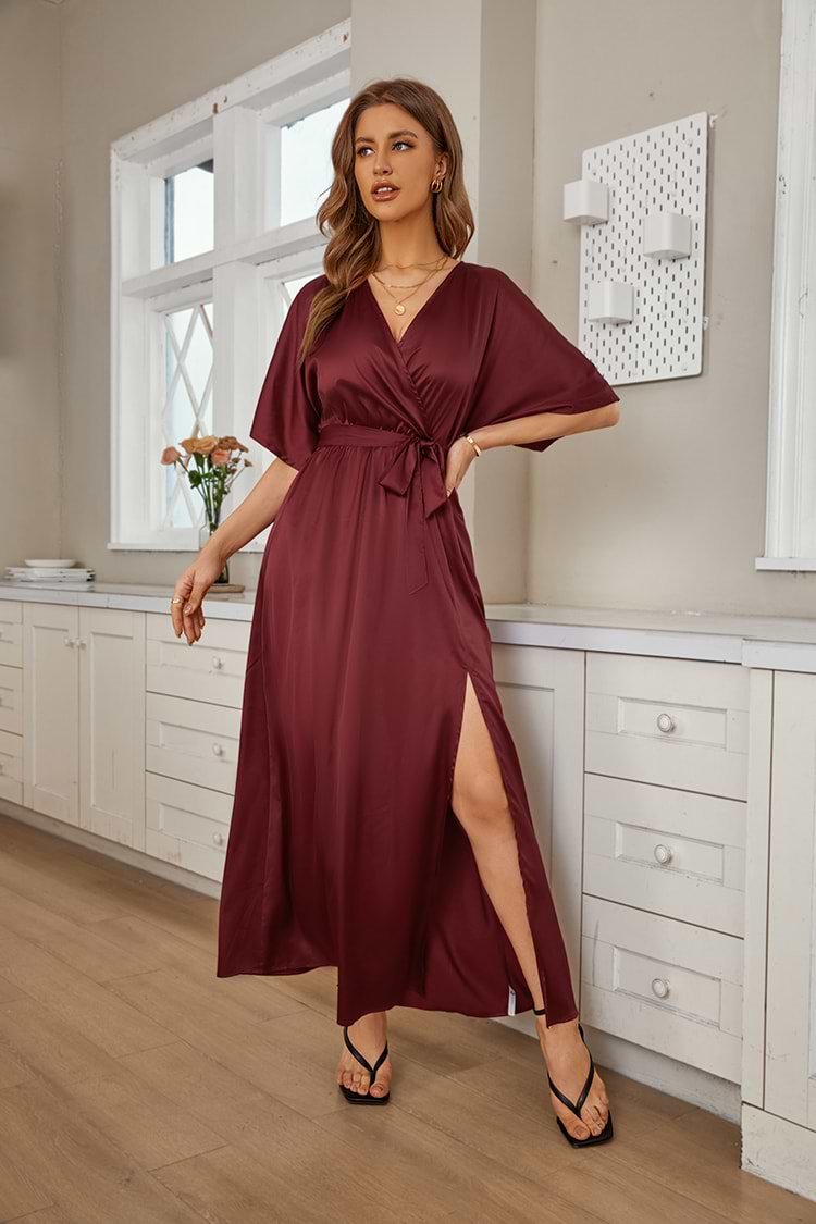 Vestido envolvente de cintura elástica