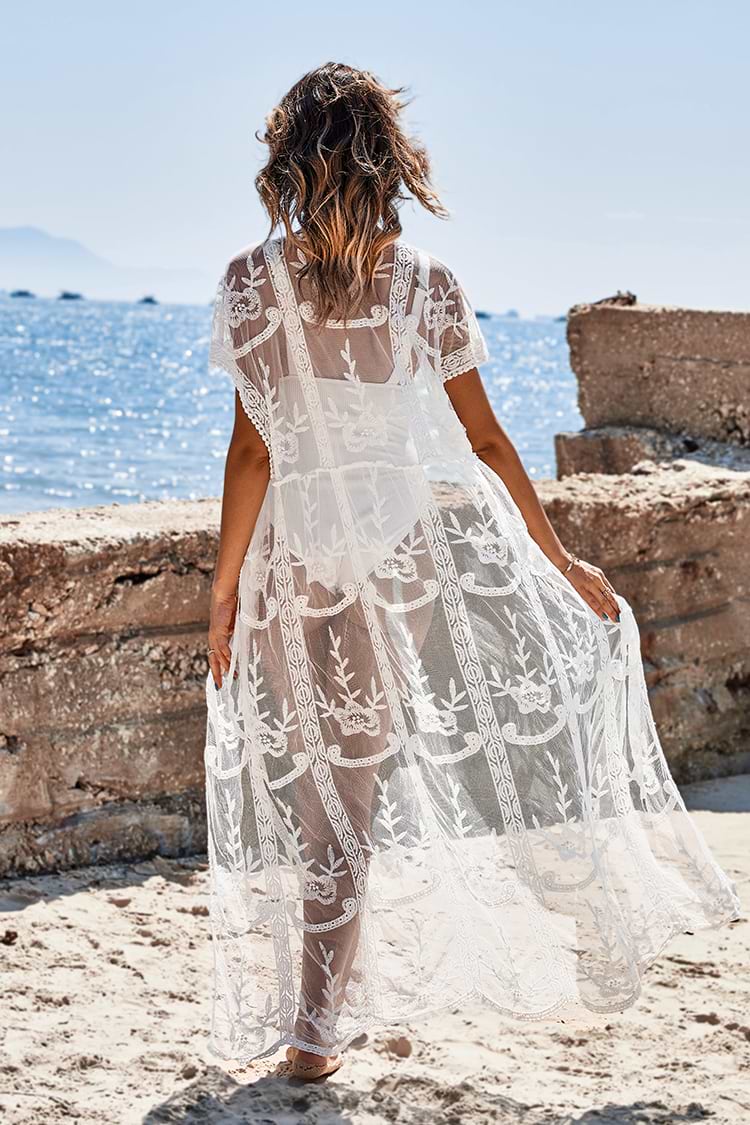 Tief V-Ausschnitt Front Binden Taille Cover Up