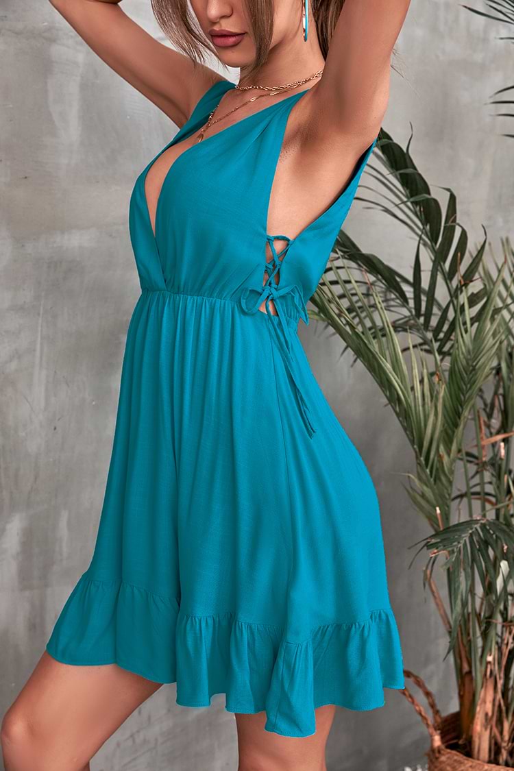 Vestido corto Escote V Sin mangas