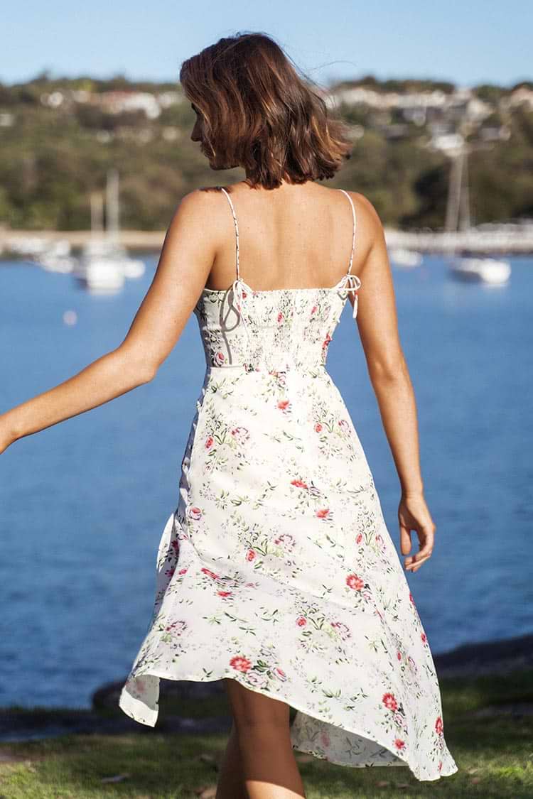Verstellbare Träger Florales Slip-Kleid