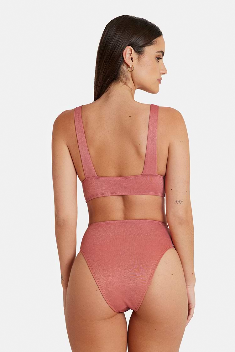 Maillot de bain une pièce avec ceinture à col plongeant