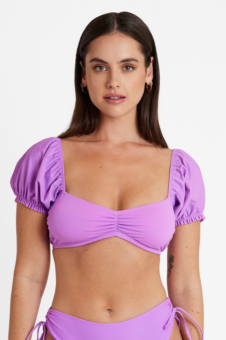 Top bikini Mangas abullonadas