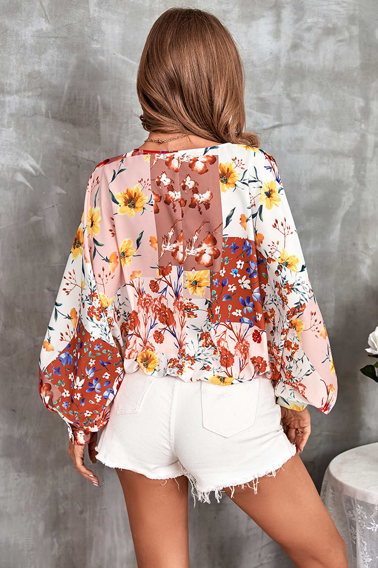 Blusa Pull over Escote V Mangas largas