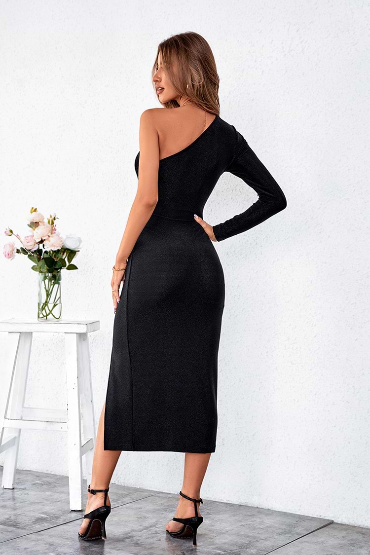 Vestido Un hombro Mangas largas