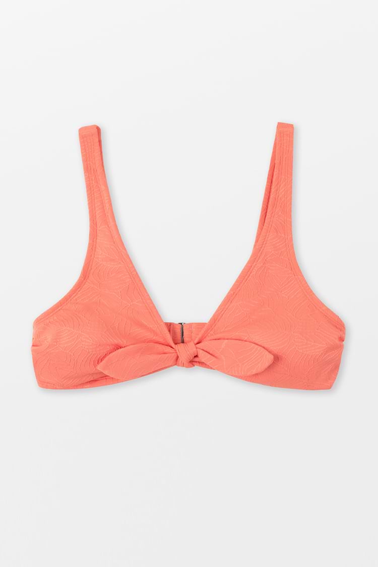 Jacquard Faux Häschen-Krawatte Bralette Bikini-Oberteil