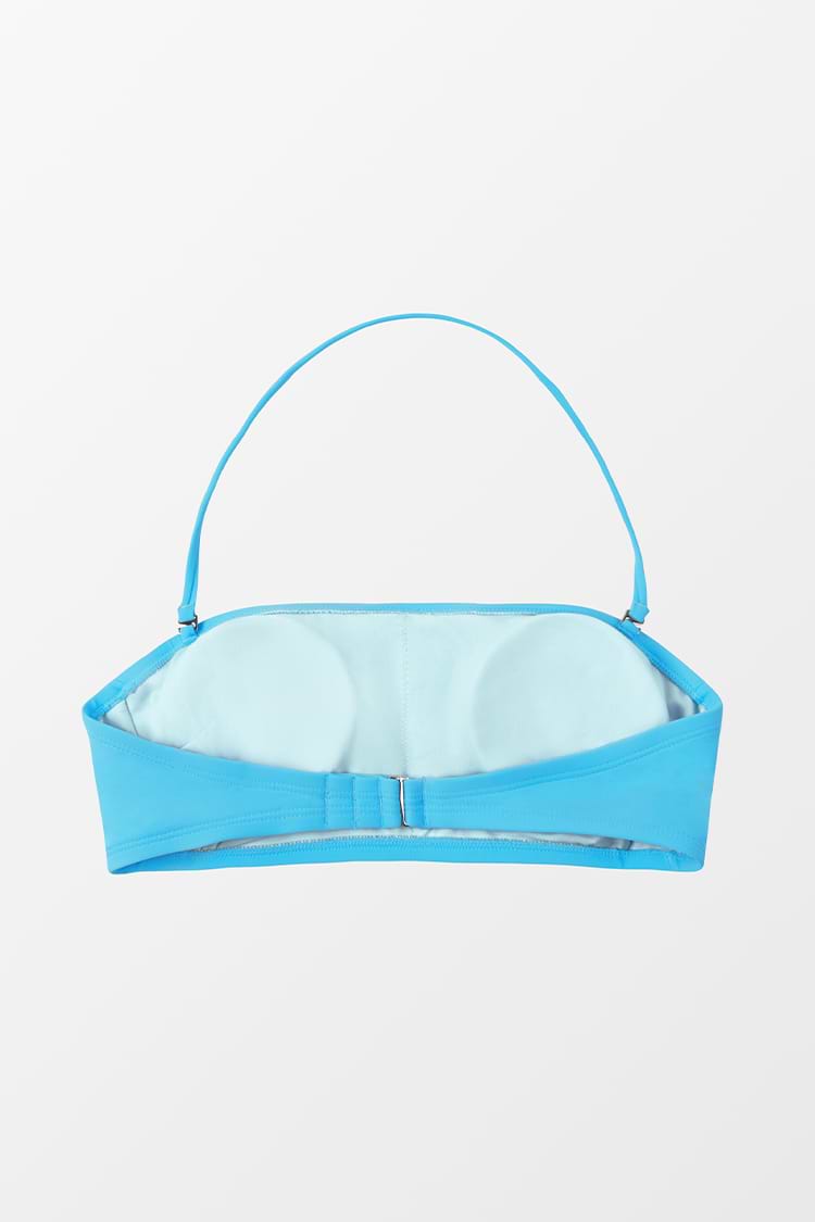 Blaues Bandeau-Bikini-Oberteil