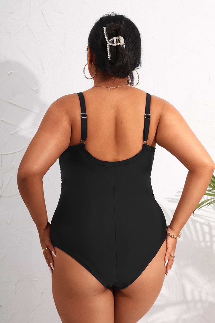 Maillot de bain une pièce grande taille en mesh à emballage
