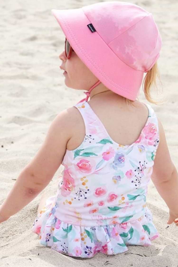 Rose Floral One Piece Swimsuit For Toddler Girls And Girls