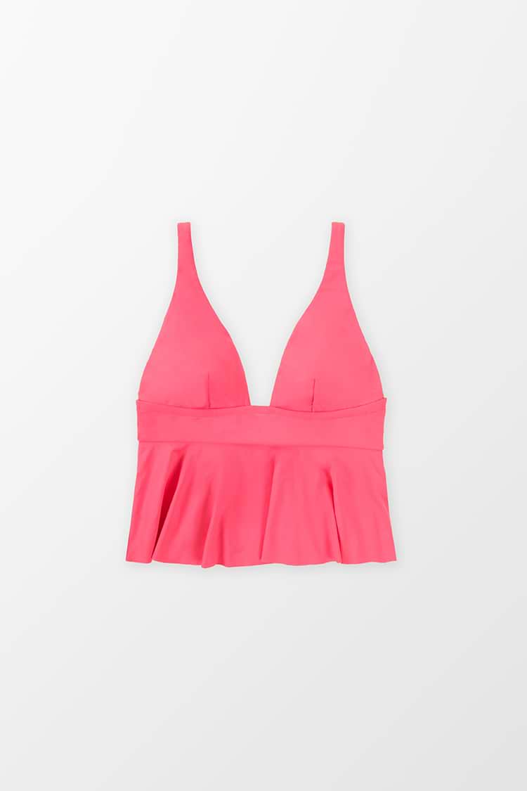 Genießen Sie das Sun Peplum Crop Tankini Top