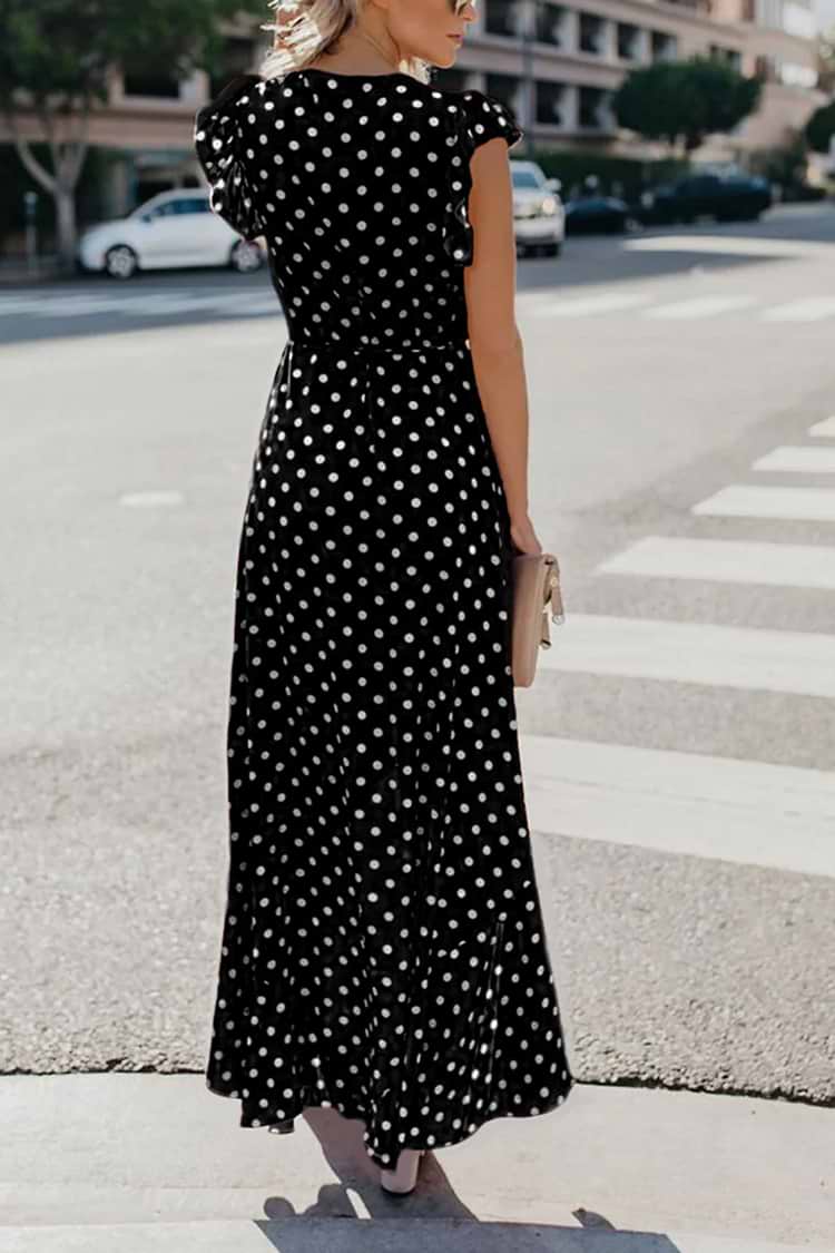 Alaia V-neck Short Sleeve Lace Up A-shape Dress