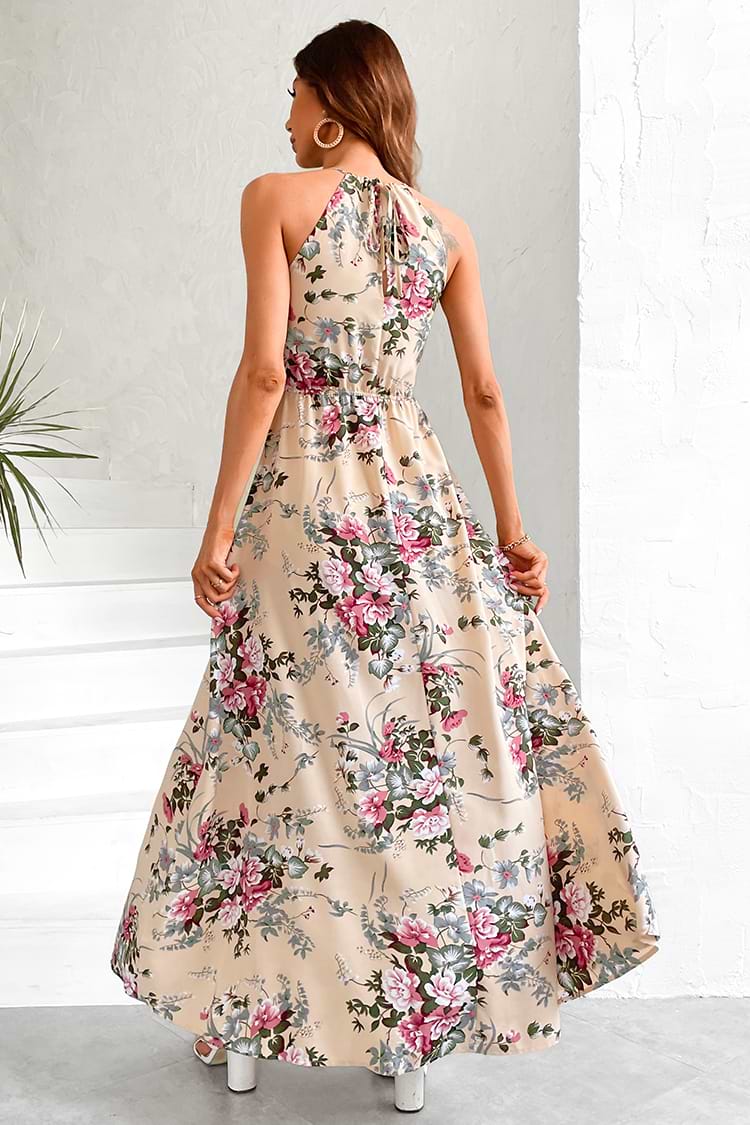 Marcy Halter Neck Maxi Slip Dress