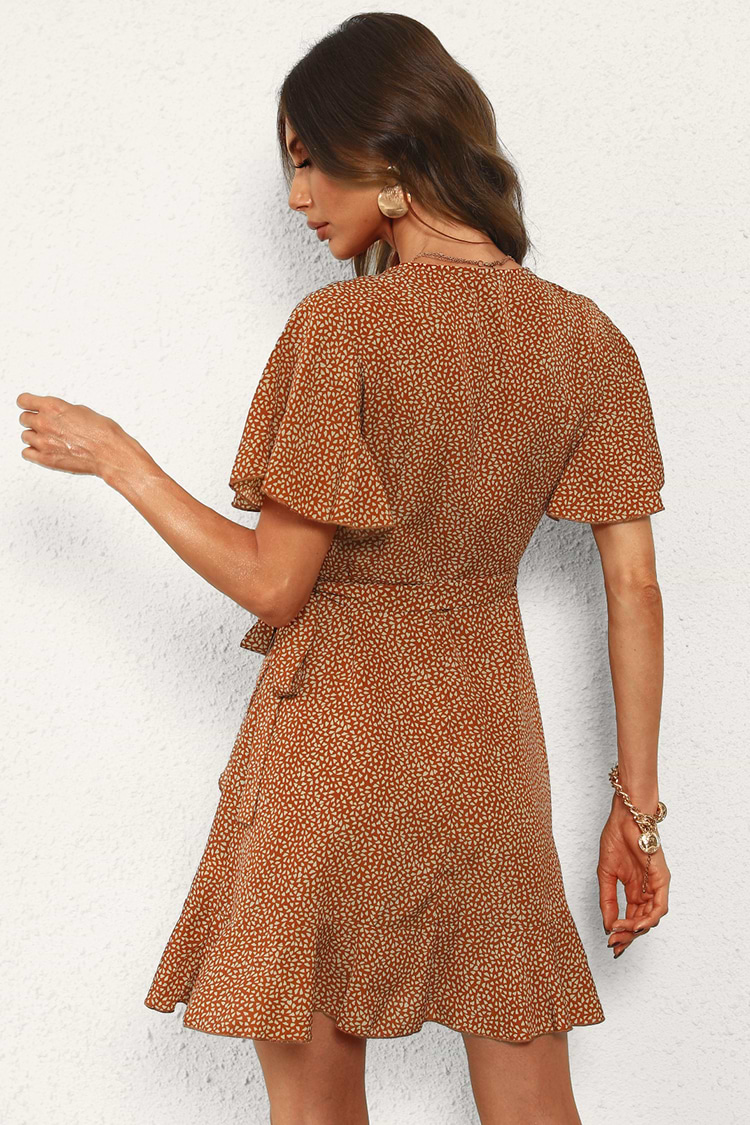 A-Form Kleid mit Leopardendruck und Schnürung