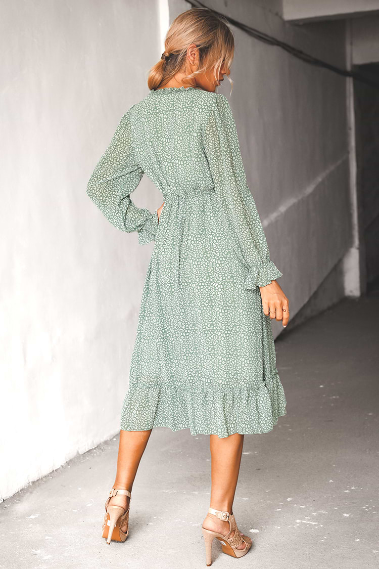 Vestido Midi de Gasa con Estampado Floral