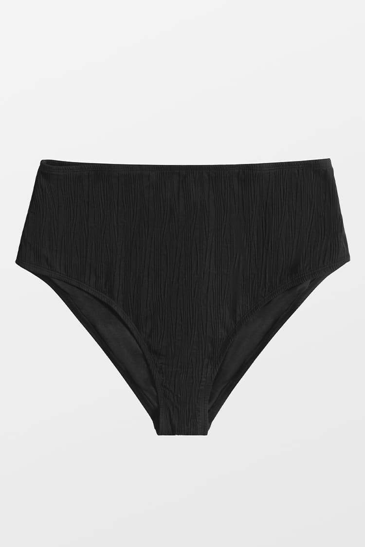 Flowing Lines Classic High Waist Plus Size Bikini Bottoms