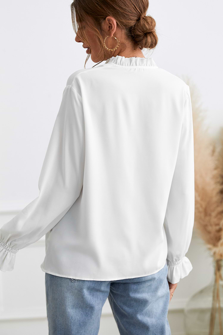 Volant Bluse mit Trompetenärmeln