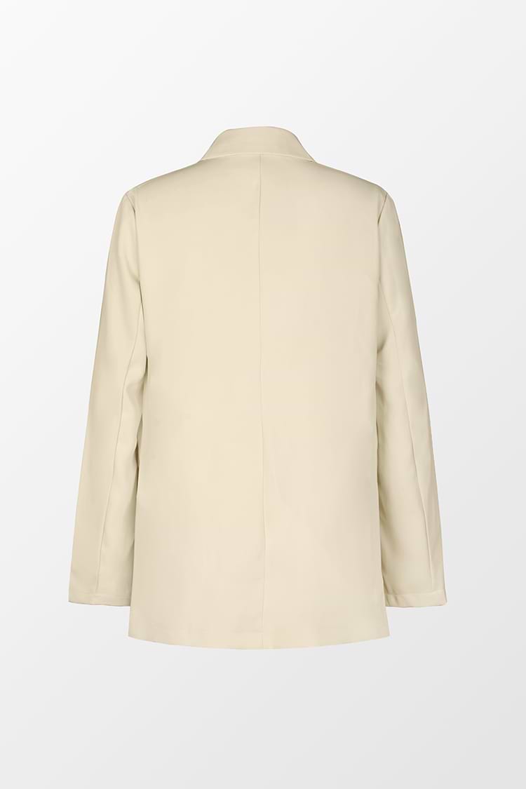 Say So Notched Button-Front Long Sleeve Blazer
