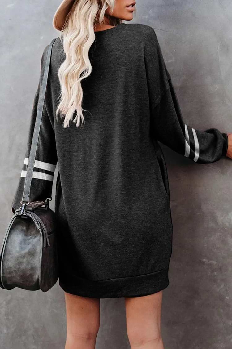 Gestreiftes Mini Pulloverkleid