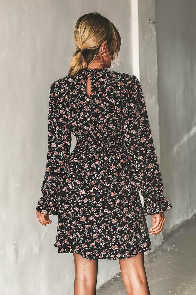 Dancing Queen Ditsy Floral Print A-Line Mini Dress