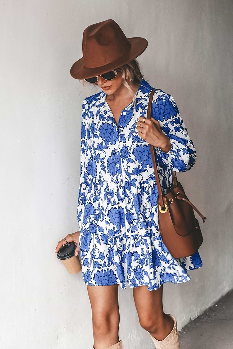 Candy Tree Floral Print Flounce Dress