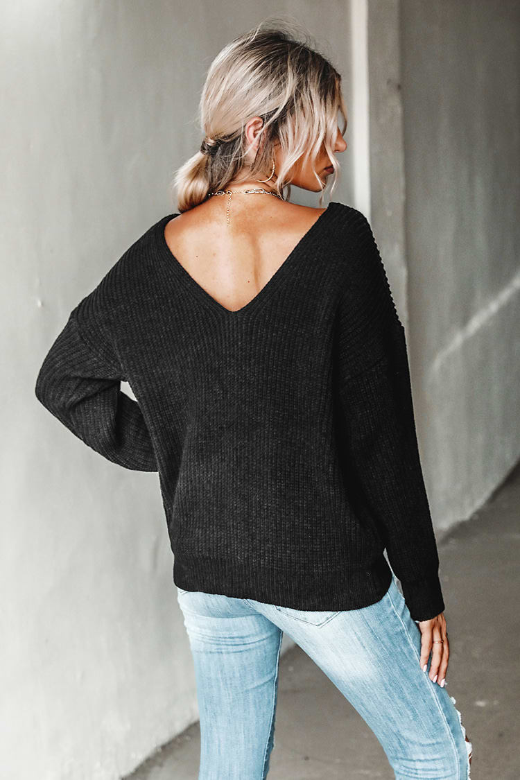 Rainy Day Oversized V-Neck Sweater