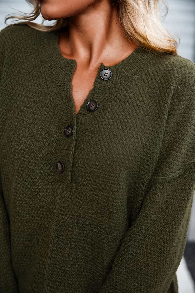 Firework Textured Half-Button Sweater