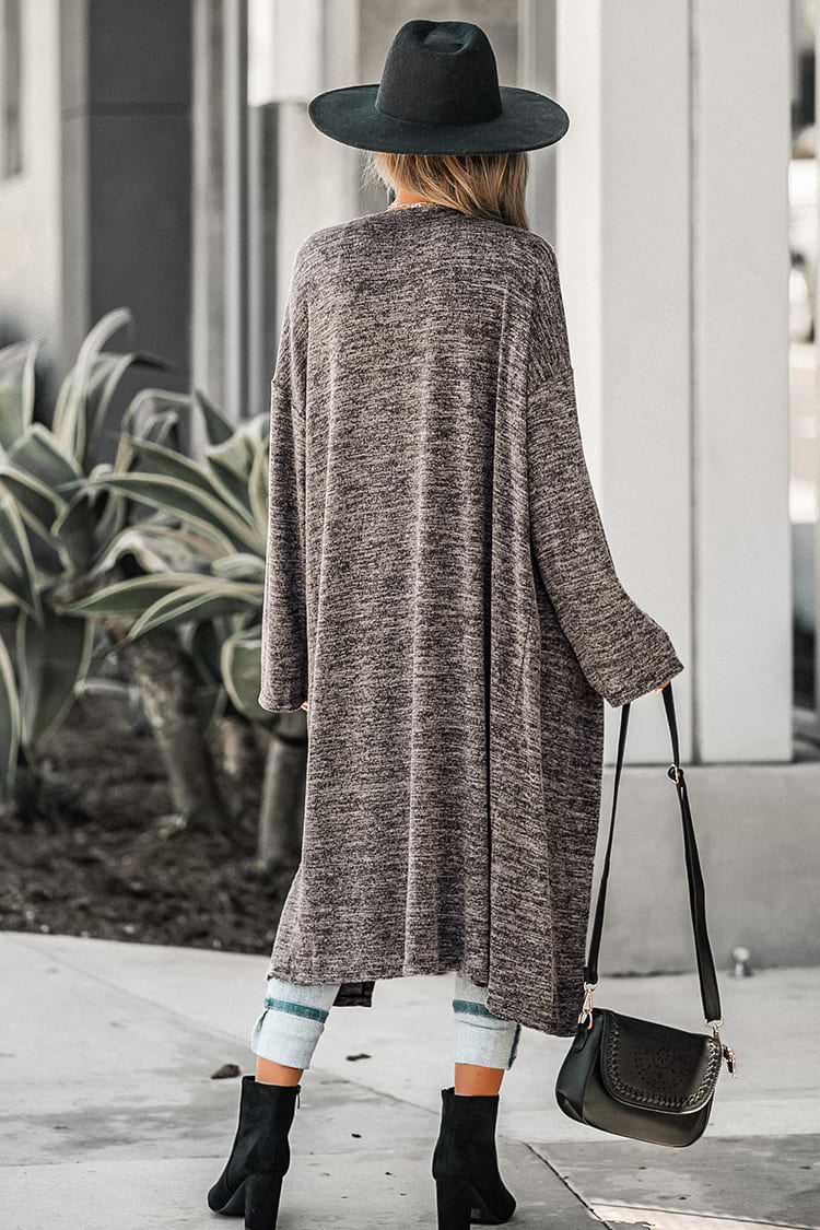 Melierte Strickjacke in Grau