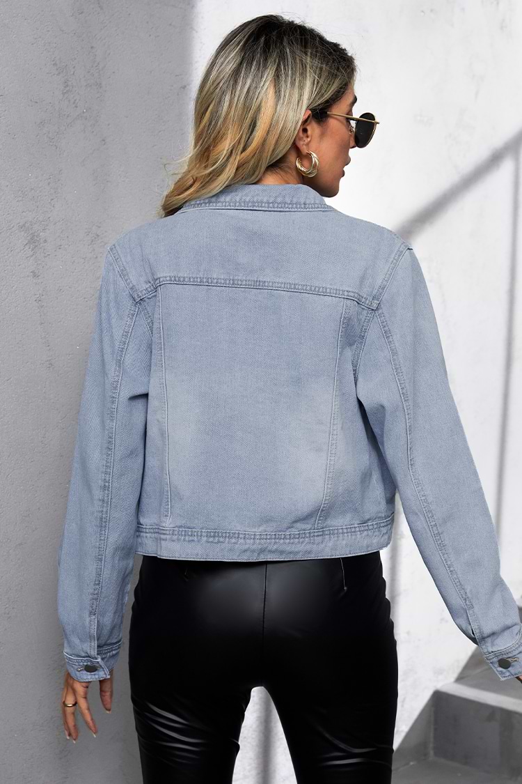 Cool Girl Denim Button-Front Jacket