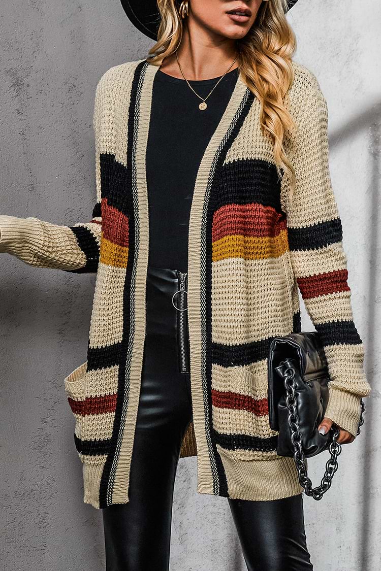 Lucky One Striped Chunky Knit Cardigan