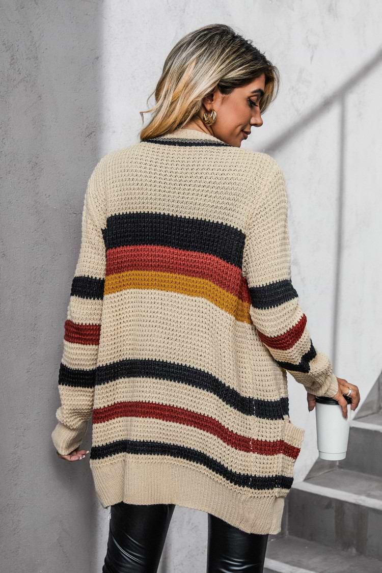 Lucky One Striped Chunky Knit Cardigan