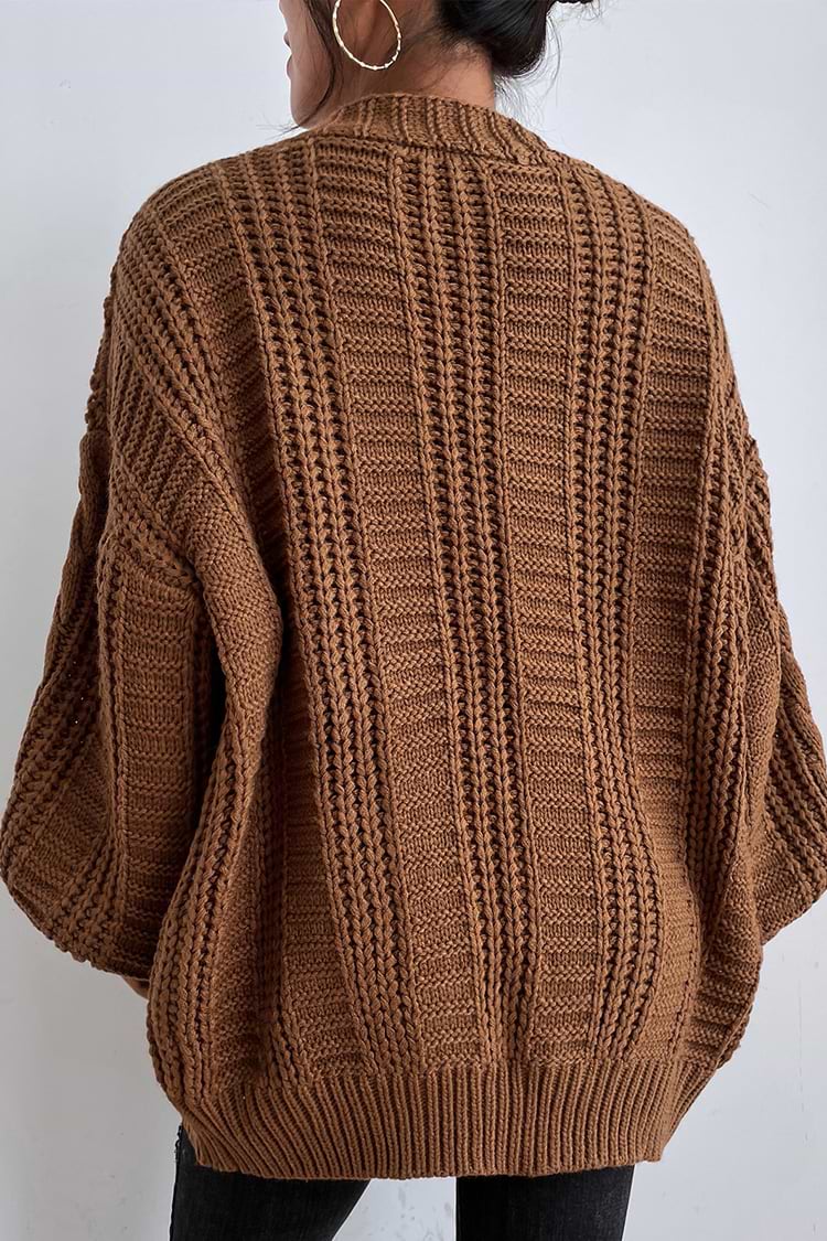 Desert Sunset Cable Knit Buttoned Cardigan