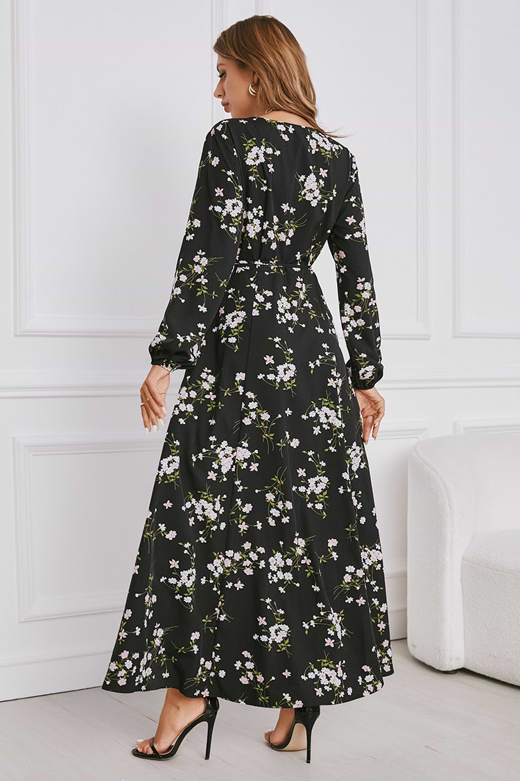 Maxi-Wickelkleid mit Blumenmuster