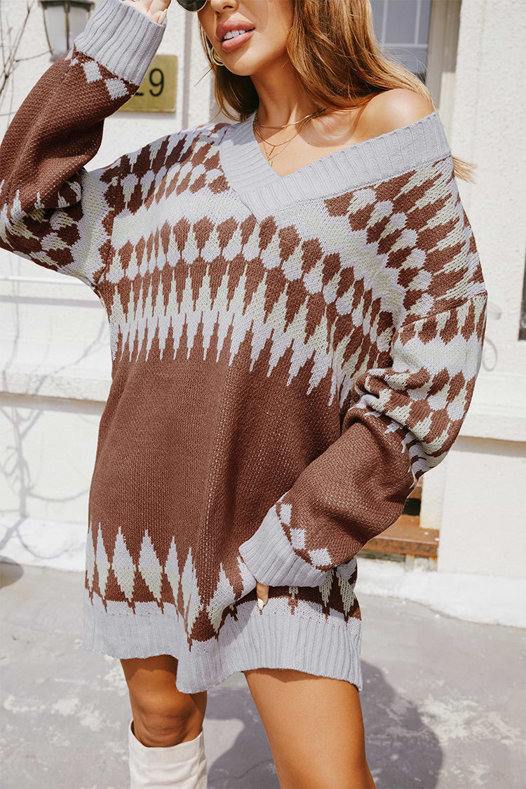 Kitty Kat Argyle Sweater Dress