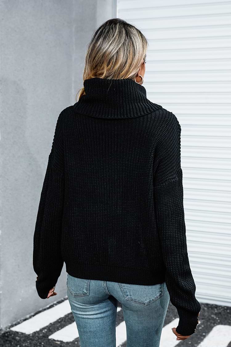 Hattie Crochet Turtleneck Sweater