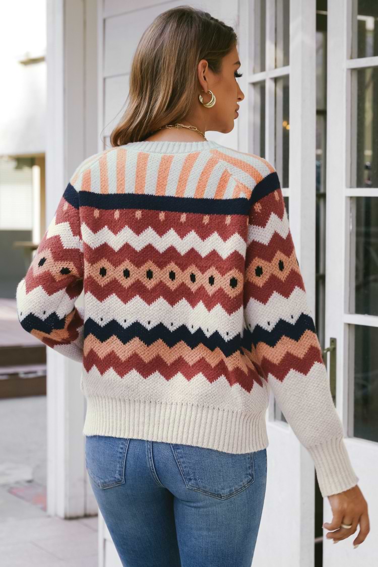 Minted Life Chevron Patternblock Sweater