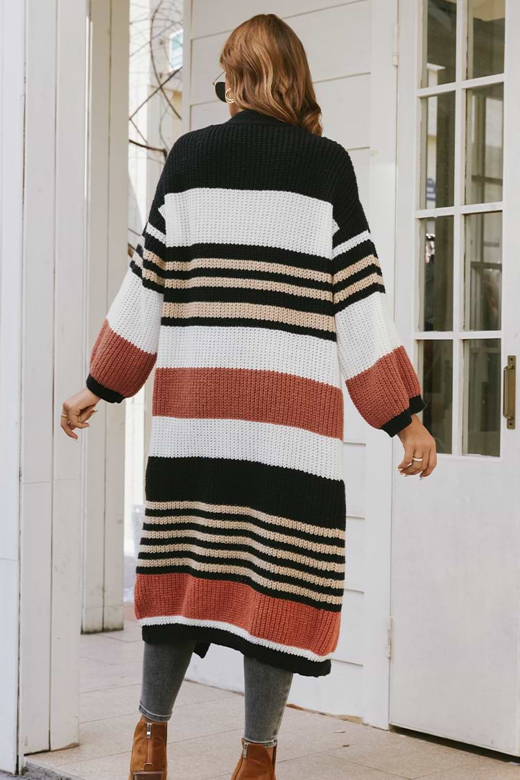 Cárdigan de Tirantes con Estampado de Rayas