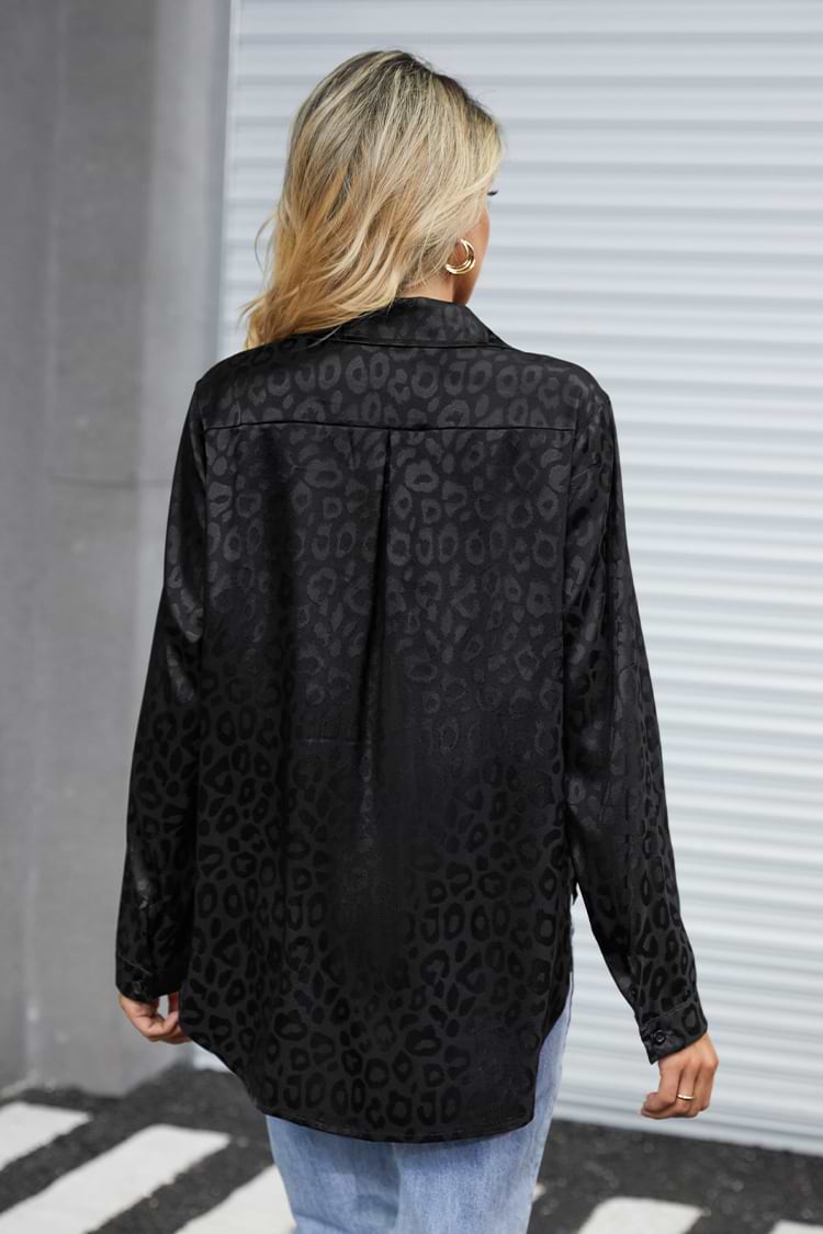 Avianna Leopard Print Satin Shirt
