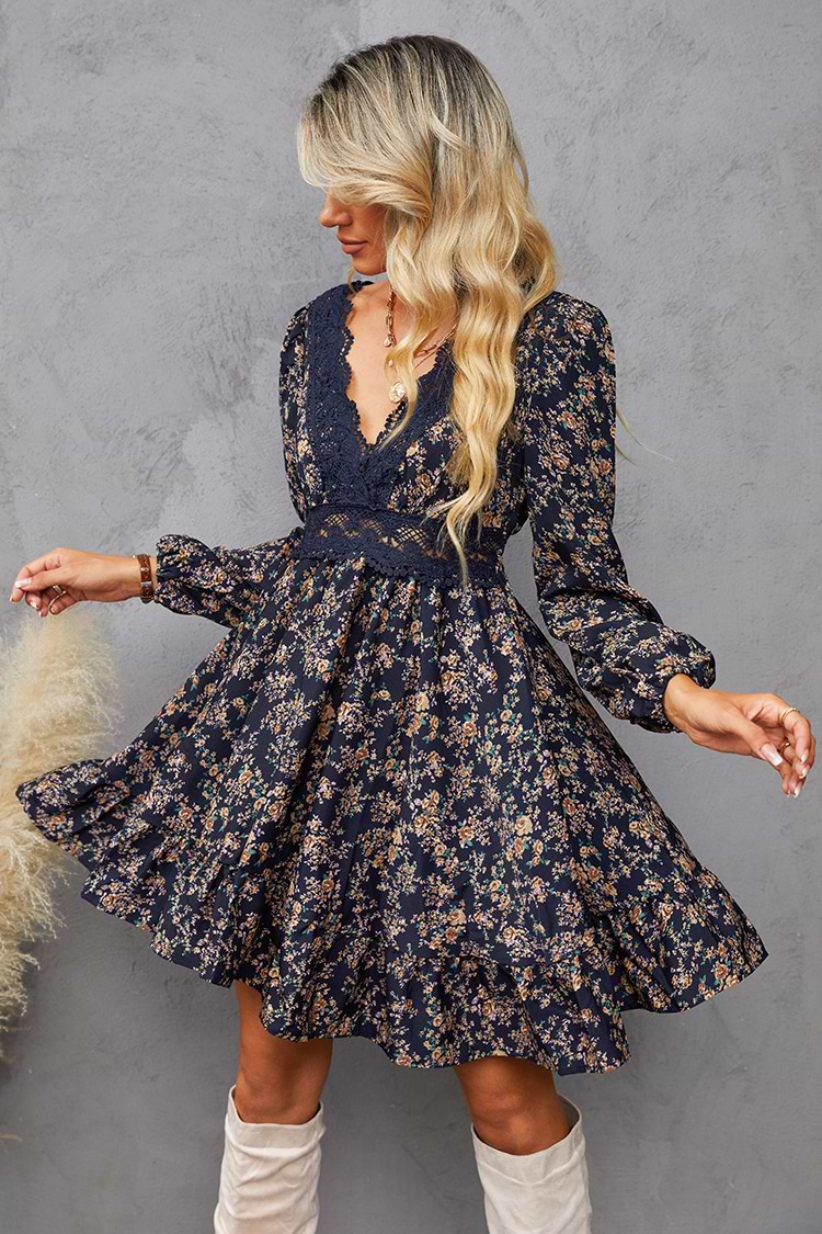 Alison Ditsy Floral Lace Mini Dress