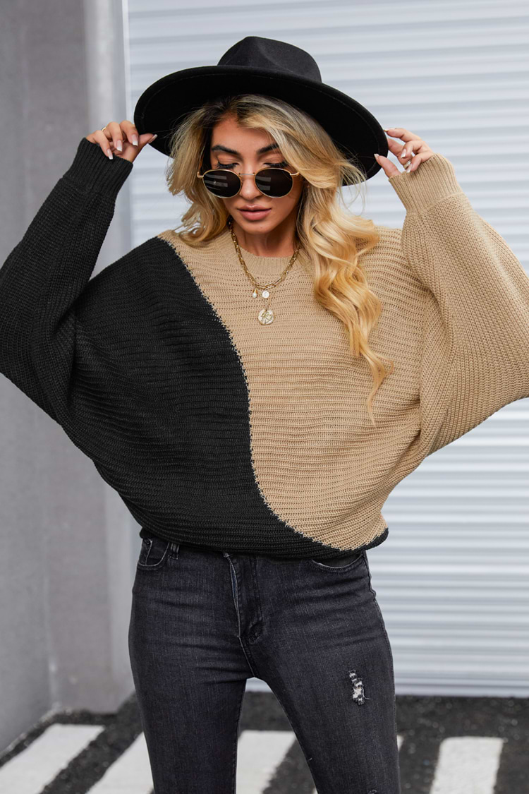 Twinkles Two-Tone Dolman Sleeve Sweater
