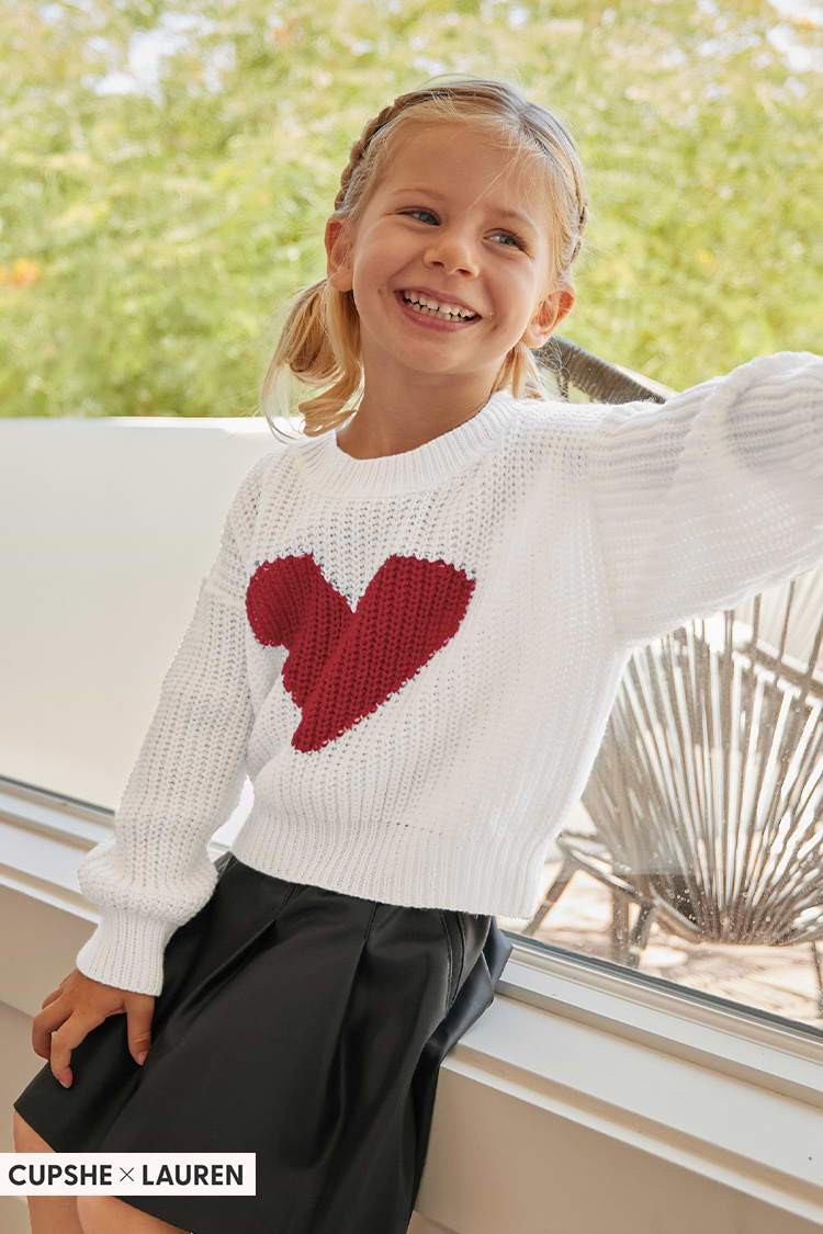 Starlight Toddler Girls Suéter Gráfico de Corazón