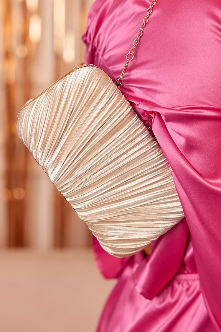 Spotlight Ribbed Metallic Clutch