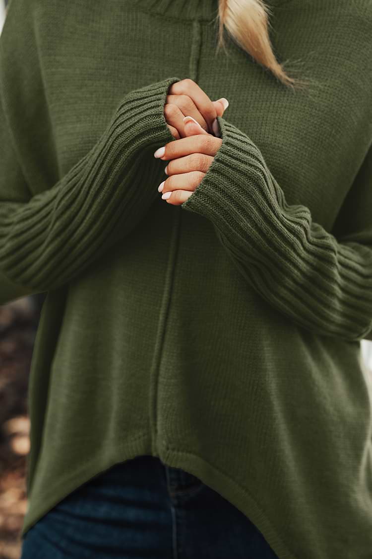Louise Mock Neck Drop Sleeve Sweater